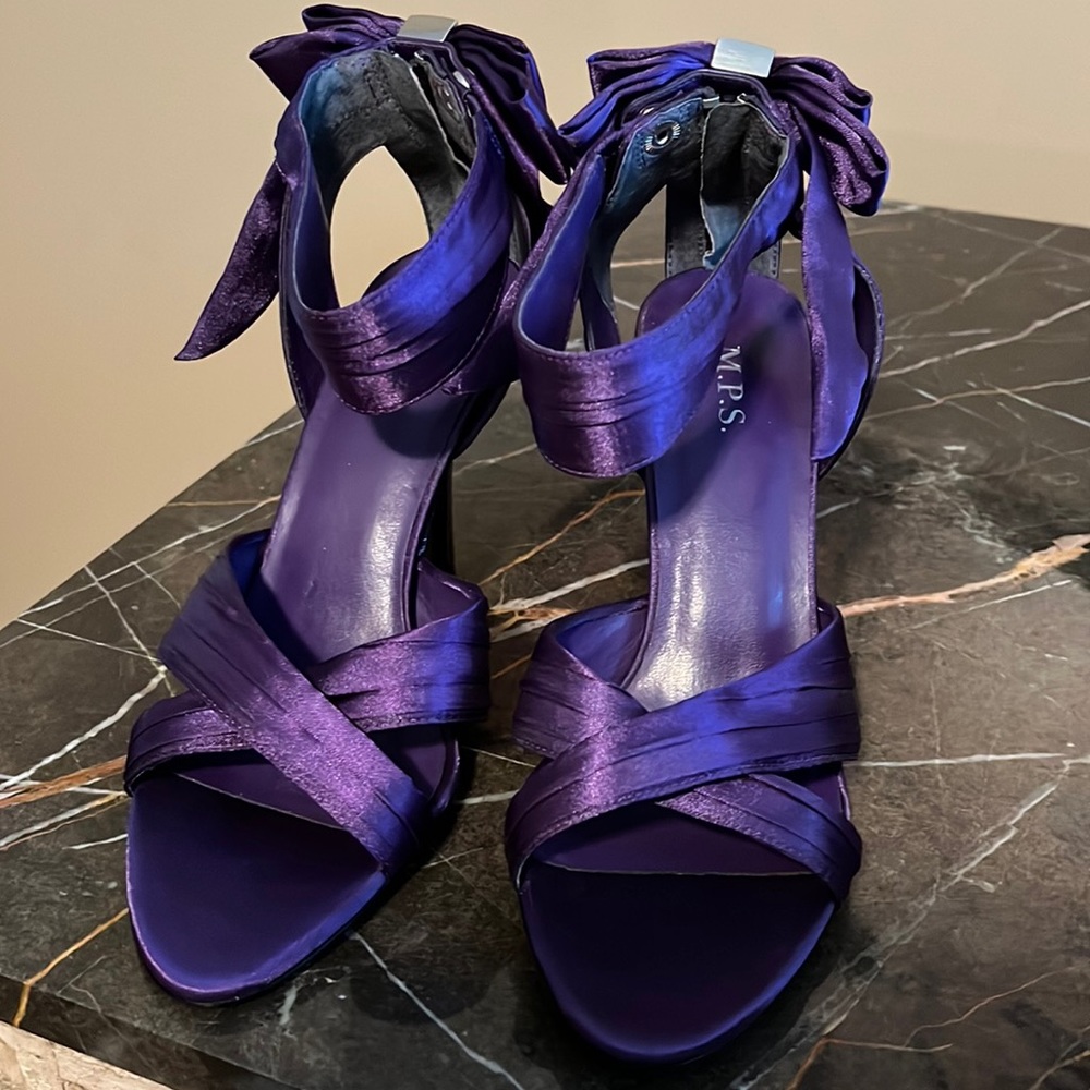 MPS Purple Satin evening heel
